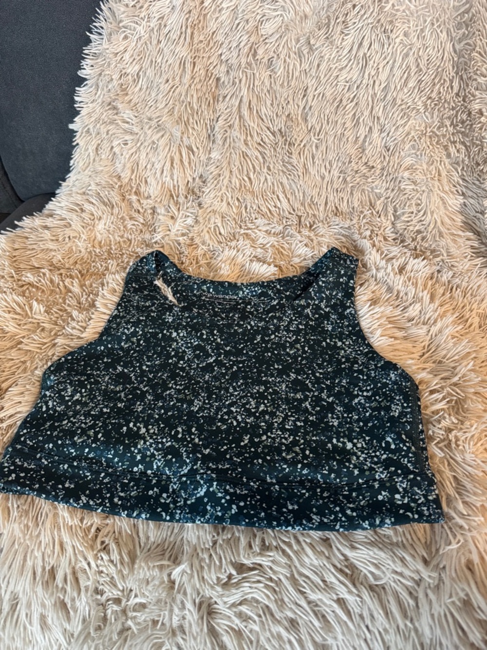 Wander Black Speckle Sports Bra